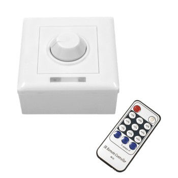 GLOBOSTAR® DIMMERONIA 73371 AC Triac Dimmer Τοίχου με RF Ασύρματο Χειριστήριο με 1 x 1.5A 350W Κανάλι AC 220-240V 1.5A 350W Max IP20 - Μ8.8 x Π5.7 x Υ8.8cm - 2 Χρόνια Εγγύηση