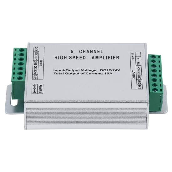 GloboStar® 73395 High Speed LED Amplifier 5 Channels - Ενισχυτής Σήματος Υψηλών Ταχυτήτων LED 5 Καναλιών DC 12-24V RGBW+WW Max 360W Μ10.5 x Π6.3 x Υ2.3cm GloboStar® 73395 High Speed LED Amplifier 5 Channels - Ενισχυτής Σήματος Υψηλών Ταχυτήτων LED 5 Καναλιών DC 12-24V RGBW+WW Max 360W Μ10.5 x Π6.3 x Υ2.3cm