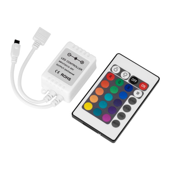GloboStar® 73403 Ασύρματος LED RGB Controller με Χειριστήριο IR DC 12-24V Max 144W GloboStar® 73403 Ασύρματος LED RGB Controller με Χειριστήριο IR DC 12-24V Max 144W