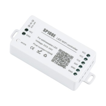 GLOBOSTAR® SP108E 73409 WiFi 2.4G Ψηφιακός Pixel Addressable Controller DC 5-12-24V IP20 - WiFi 2.4G - SPI/TTL Protocol 2048 IC - Μ8.1 x Π4.3 x Υ2.1cm - 2 Χρόνια Εγγύηση
