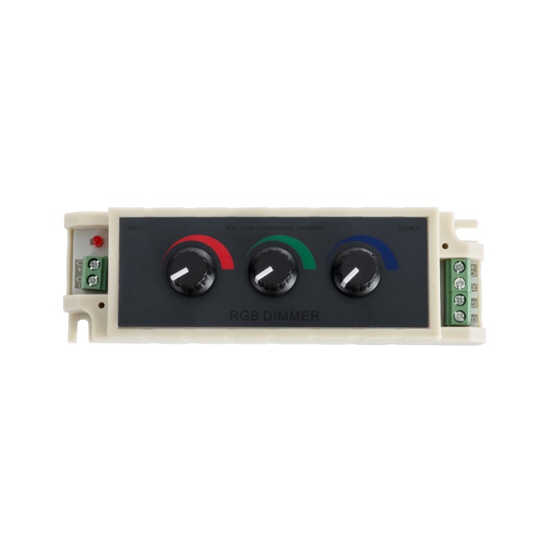 GloboStar® 73419 DC RGB Dimmer Controller 3 Καναλιών DC 12V 3 x 9A 144W - Max 27A 144W - IP20 Μ13 x Π4 x Υ4.5cm - 3 Χρόνια Εγγύηση