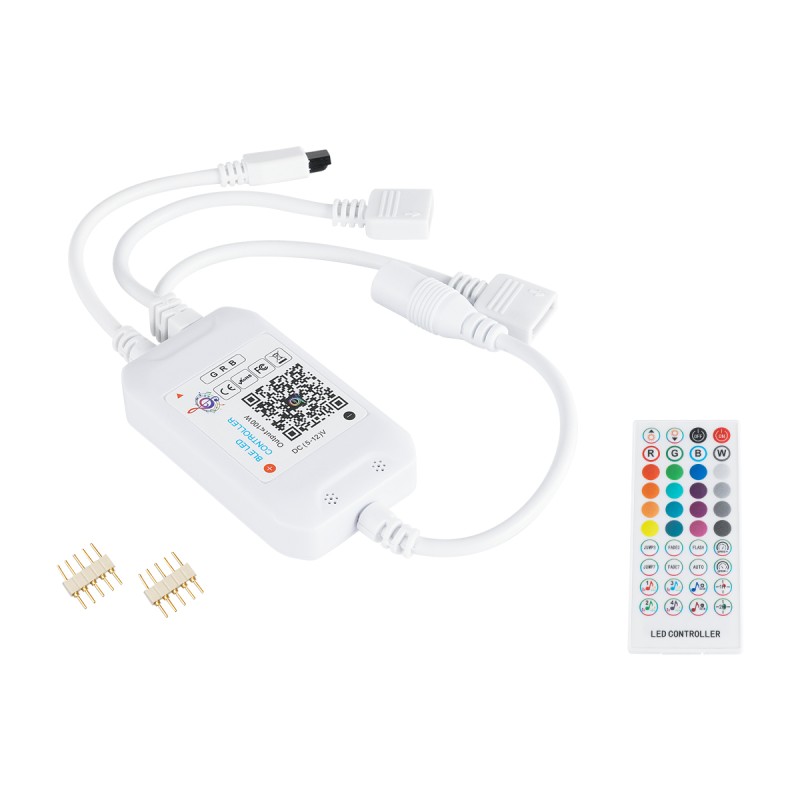 GloboStar® 73431 Ασύρματος Bluetooth LED RGB & Music Controller Sound Activated με Χειριστήριο IR & 2 Εξόδους RGB DC 5-24V Max 100W