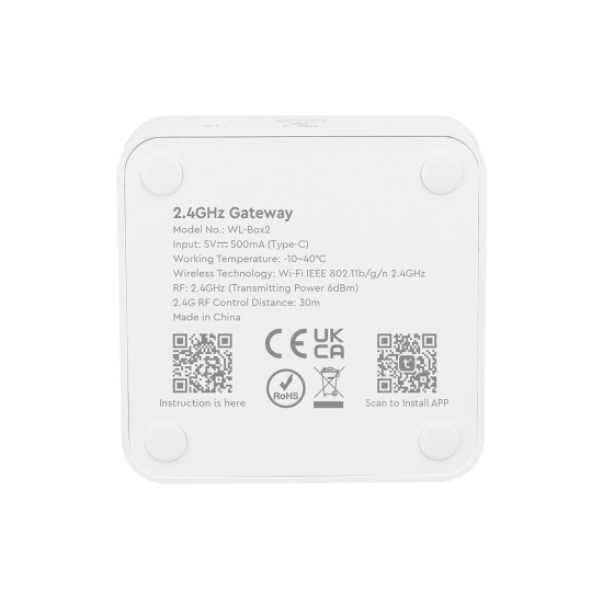 GloboStar® 73436 WL-BOX2 Mi-BOXER Smart Gateway Bridge Adapter WiFi to RF 2.4Ghz - Tuya Smart APP - USB Type-C DC 5V - IP20 Μ6.4 x Π6.4 x Υ1.5cm - 5 Years Warranty GloboStar® 73436 WL-BOX2 Mi-BOXER Smart Gateway Bridge Adapter WiFi to RF 2.4Ghz - Tuya Smart APP - USB Type-C DC 5V - IP20 Μ6.4 x Π6.4 x Υ1.5cm - 5 Years Warranty