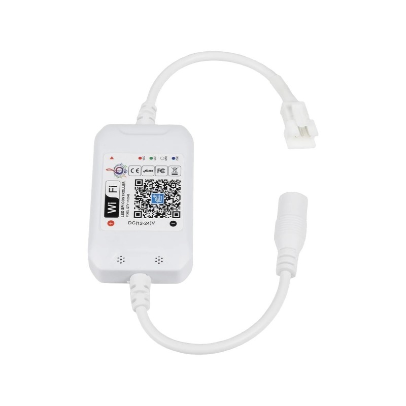 GLOBOSTAR® ZENGGE-WFMNA 73450 RF & WiFi 2.4G Ψηφιακός Pixel Addressable Controller DC 5-12-24V IP20 - WiFi 2.4G & Bluetooth - SPI/TTL Protocol 2048 IC - Μ10.5 x Π4.5 x Υ1.5cm - 2 Χρόνια Εγγύηση