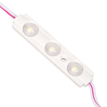 GLOBOSTAR® MODULOMI 73707 Module LED 1.5W 180lm 120° DC 12V Αδιάβροχο IP65 3 x SMD5730 Chip Ψυχρό Λευκό 6000K Dimmable - Μ6.9 x Π1.3 x Υ0.8cm - Πακέτο 20 Τεμαχίων - 3 Χρόνια Εγγύηση