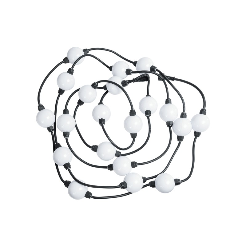 GloboStar® 73722 Digital Pixel Addressable Facade Module Chain String with 20 Spots - Ψηφιακή Αλυσίδα - Γιρλάντα με 20 Σποτ LED SMD 3535 30W 60LED 20PIXEL SPI/TTL Protocol IC WS2811/SM16703P 1300lm 360° DC 12V Αδιάβροχο IP67 Πολύχρωμο RGB - Φ5 x Μ460cm -