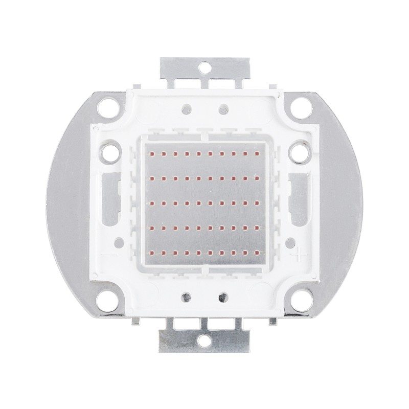 GloboStar® 73768 Υψηλής Ισχύος LED COB BRIDGELUX 50W 2500lm DC 20-24V - Μ5.6 x Π5.2 x Υ0.6cm - Κόκκινο - 2 Χρόνια Εγγύηση