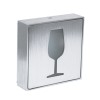 GloboStar® SENSATI 75662 Φωτιστικό Τοίχου Ένδειξης GLASS OF WINE LED 1W AC 220-240V IP20 - Σώμα Αλουμινίου - Μ11 x Π11 x Υ3cm - Πορτοκαλί