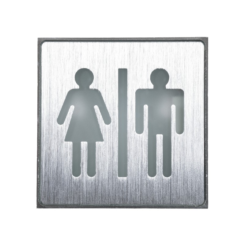 GloboStar® SENSATI 75656 Φωτιστικό Τοίχου Ένδειξης WC MAN & WOMAN LED 1W AC 220-240V IP20 - Σώμα Αλουμινίου - Μ11 x Π11 x Υ3cm - Πράσινο