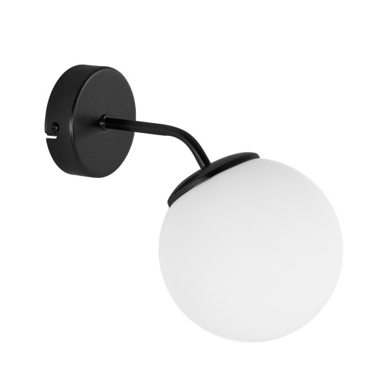 GloboStar® DALPH 203-0034 Vintage Επιτοίχιο Φωτιστικό Απλίκα Μονόφωτο 1 x E27 IP20 Μαύρο Μέταλλο με Λευκό Γυαλί - M15 x Π25 x Υ22cm GloboStar® DALPH 203-0034 Vintage Επιτοίχιο Φωτιστικό Απλίκα Μονόφωτο 1 x E27 IP20 Μαύρο Μέταλλο με Λευκό Γυαλί - M15 x Π18 x Υ22.5cm