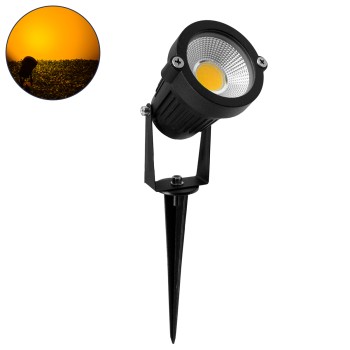 GLOBOSTAR® TREECOBO 75584 Φωτιστικό Σποτ για Φυτά - Δέντρα με Βάση Κήπου / Καρφωτό LED 10W 1000lm 35° DC 12-24V Αδιάβροχο IP67 Ultra Θερμό Λευκό 2200K Dimmable - Bridgelux COB Chip - Μαύρο - Μ6 x Π6 x Υ12.5cm - 2 Χρόνια Εγγύηση