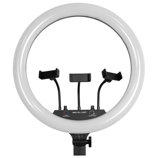 GloboStar® 75805 Professional Digital Ring Light Φ46cm LED SMD 70W 7000lm 180° AC 230V με Καλώδιο Τροφοδοσίας Πρίζας - Ασύρματο Χειριστήριο RF 2.4Ghz Εναλλαγής Χρωμάτων & 3 Βάσεις Τηλεφώνου - Πολύχρωμο RGBW+WW Dimmable GloboStar® 75805 Professional Digital Ring Light Φ46cm LED SMD 70W 7000lm 180° AC 230V με Καλώδιο Τροφοδοσίας Πρίζας - Ασύρματο Χειριστήριο RF 2.4Ghz Εναλλαγής Χρωμάτων & 3 Βάσεις Τηλεφώνου - Πολύχρωμο RGBW+WW Dimmable