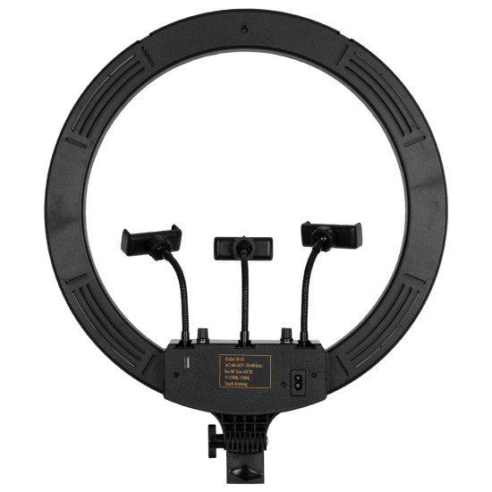 GloboStar® 75805 Professional Digital Ring Light Φ46cm LED SMD 70W 7000lm 180° AC 230V με Καλώδιο Τροφοδοσίας Πρίζας - Ασύρματο Χειριστήριο RF 2.4Ghz Εναλλαγής Χρωμάτων & 3 Βάσεις Τηλεφώνου - Πολύχρωμο RGBW+WW Dimmable GloboStar® 75805 Professional Digital Ring Light Φ46cm LED SMD 70W 7000lm 180° AC 230V με Καλώδιο Τροφοδοσίας Πρίζας - Ασύρματο Χειριστήριο RF 2.4Ghz Εναλλαγής Χρωμάτων & 3 Βάσεις Τηλεφώνου - Πολύχρωμο RGBW+WW Dimmable