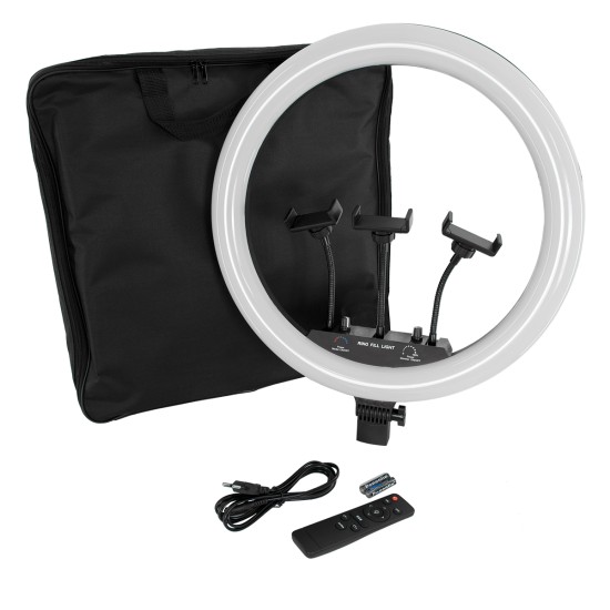 GloboStar® 75805 Professional Digital Ring Light Φ46cm LED SMD 70W 7000lm 180° AC 230V με Καλώδιο Τροφοδοσίας Πρίζας - Ασύρματο Χειριστήριο RF 2.4Ghz Εναλλαγής Χρωμάτων & 3 Βάσεις Τηλεφώνου - Πολύχρωμο RGBW+WW Dimmable GloboStar® 75805 Professional Digital Ring Light Φ46cm LED SMD 70W 7000lm 180° AC 230V με Καλώδιο Τροφοδοσίας Πρίζας - Ασύρματο Χειριστήριο RF 2.4Ghz Εναλλαγής Χρωμάτων & 3 Βάσεις Τηλεφώνου - Πολύχρωμο RGBW+WW Dimmable