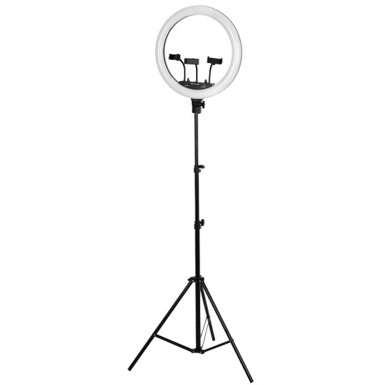 GloboStar® 75805 Professional Digital Ring Light Φ46cm LED SMD 70W 7000lm 180° AC 230V με Καλώδιο Τροφοδοσίας Πρίζας - Ασύρματο Χειριστήριο RF 2.4Ghz Εναλλαγής Χρωμάτων & 3 Βάσεις Τηλεφώνου - Πολύχρωμο RGBW+WW Dimmable GloboStar® 75805 Professional Digital Ring Light Φ46cm LED SMD 70W 7000lm 180° AC 230V με Καλώδιο Τροφοδοσίας Πρίζας - Ασύρματο Χειριστήριο RF 2.4Ghz Εναλλαγής Χρωμάτων & 3 Βάσεις Τηλεφώνου - Πολύχρωμο RGBW+WW Dimmable