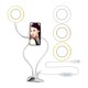 GloboStar® 75808 Professional Digital Ring Light Φ9cm LED SMD 10W 1000lm 180° DC 5V με Καλώδιο Τροφοδοσίας USB - Ενσωματωμένο Χειριστήριο Εναλλαγής Χρωμάτων & 1 Βάση Τηλεφώνου - CCT Θερμό Λευκό 3000K - Φυσικό Λευκό 4500K - Ψυχρό Λευκό 6000K Dimmable Λ