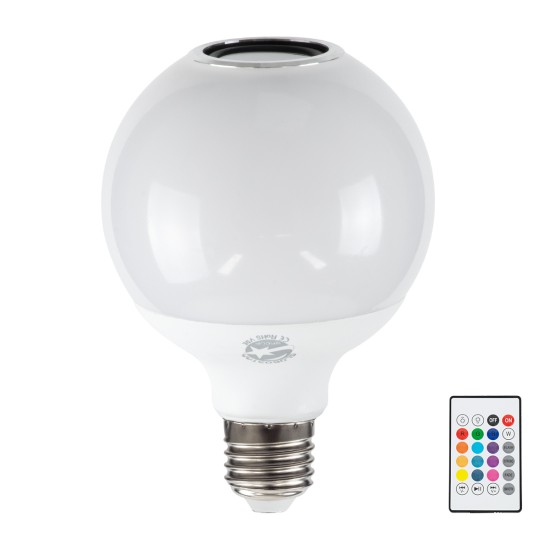 GloboStar® 76072 Λάμπα LED E27 G95 Γλόμπος 12W 780lm 260° με Ενσωματωμένο Bluetooth Ηχείο 3W AC 220-240V IP20 Φ9.5 x Υ13.5cm - Εναλλαγή Φωτισμού μέσω Τηλεχειριστηρίου & Μέσω Smart Home Εφαρμογής HappyLighting APP - Πολύχρωμο RGBW - 2 Years Warranty GloboStar® 76072 Λάμπα LED E27 G95 Γλόμπος 12W 780lm 260° με Ενσωματωμένο Bluetooth Ηχείο 3W AC 220-240V IP20 Φ9.5 x Υ13.5cm - Εναλλαγή Φωτισμού μέσω Τηλεχειριστηρίου & Μέσω Smart Home Εφαρμογής HappyLighting APP - Πολύχρωμο RGBW - 2 Years Warranty