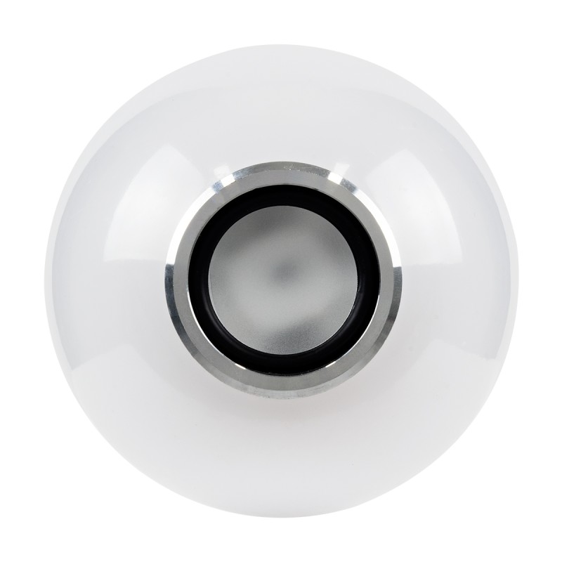 GloboStar® 76072 Λάμπα LED E27 G95 Γλόμπος 12W 780lm 260° με Ενσωματωμένο Bluetooth Ηχείο 3W AC 220-240V IP20 Φ9.5 x Υ13.5cm - Εναλλαγή Φωτισμού μέσω Τηλεχειριστηρίου & Μέσω Smart Home Εφαρμογής HappyLighting APP - Πολύχρωμο RGBW - 2 Years Warranty