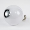 GloboStar® 76072 Λάμπα LED E27 G95 Γλόμπος 12W 780lm 260° με Ενσωματωμένο Bluetooth Ηχείο 3W AC 220-240V IP20 Φ9.5 x Υ13.5cm - Εναλλαγή Φωτισμού μέσω Τηλεχειριστηρίου & Μέσω Smart Home Εφαρμογής HappyLighting APP - Πολύχρωμο RGBW - 2 Years Warranty