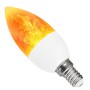 GLOBOSTAR® CANDLE 76074 Λάμπα Κεράκι E14 C37 LED 5W 250lm 260° AC 220-240V IP20 Πορτοκαλί 2200K με Εφέ Φλόγας - Λευκό Γαλακτερό - Μ3.7 x Π3.7 x Υ10.4cm - 2 Χρόνια Εγγύηση