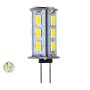 GLOBOSTAR® G4BACK 76133 Λάμπα G4 LED 5W 500lm 320° DC 12-24V IP20 Ψυχρό Λευκό 6000K Dimmable - Sanan SMD Chip - Back Pin - Μ1.8 x Π1.8 x Υ4.3cm - 2 Χρόνια Εγγύηση