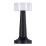 GloboStar® NANNA 76472 Επαναφορτιζόμενο Επιτραπέζιο Φωτιστικό Πορτατίφ LED 1.5W 105lm 120° DC 5V IP44 CCT Ultra Θερμό 1500K - Φυσικό Λευκό 4500K - Ψυχρό Λευκό 6000K Dimmable Μαύρο & Λευκό Πλαστικό - Μ9 x Π9 x Υ21cm - 2 Χρόνια Εγγύηση
