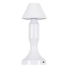 GloboStar® LUNNA 76476 Μοντέρνο Επιτραπέζιο Φωτιστικό Πορτατίφ LED 1.5W 105lm 120° DC 5V Επαναφορτιζόμενο με Μπαταρία Li-ion 1800mAh - Διακόπτη Αφής με 3 Εναλλαγές Φωτισμού CCT Θερμό - Φυσικό - Ψυχρό 1500K - 4500K - 6000K Dimmable - D9 x 23cm - Λευκό
