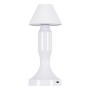 GloboStar® LUNNA 76476 Επαναφορτιζόμενο Επιτραπέζιο Φωτιστικό Πορτατίφ LED 1.5W 105lm 120° DC 5V IP44 CCT Ultra Θερμό 1500K - Φυσικό Λευκό 4500K - Ψυχρό Λευκό 6000K Dimmable Λευκό Πλαστικό - Μ9 x Π9 x Υ23cm- 2 Χρόνια Εγγύηση