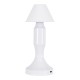GloboStar® LUNNA 76476 Μοντέρνο Επιτραπέζιο Φωτιστικό Πορτατίφ LED 1.5W 105lm 120° DC 5V Επαναφορτιζόμενο με Μπαταρία Li-ion 1800mAh - Διακόπτη Αφής με 3 Εναλλαγές Φωτισμού CCT Θερμό - Φυσικό - Ψυχρό 1500K - 4500K - 6000K Dimmable - D9 x 23cm - Λευκό
