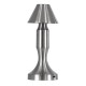 GloboStar® LUNNA 76478 Μοντέρνο Επιτραπέζιο Φωτιστικό Πορτατίφ LED 1.5W 105lm 120° DC 5V Επαναφορτιζόμενο με Μπαταρία Li-ion 1800mAh - Διακόπτη Αφής με 3 Εναλλαγές Φωτισμού CCT Θερμό - Φυσικό - Ψυχρό 1500K - 4500K - 6000K Dimmable - D9 x 23cm - Ασημί