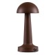 GloboStar® COCO 76513 Μοντέρνο Επιτραπέζιο Φωτιστικό Πορτατίφ LED 1.5W 105lm 120° DC 5V Επαναφορτιζόμενο με Μπαταρία Li-ion 1800mAh - Διακόπτη Αφής με 3 Εντάσεις Φωτισμού Θερμό Λευκό 2700K Dimmable - Φ10 x 22cm - Σκούρο Καφέ