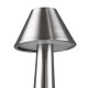 GloboStar® MOLLY 76516 Μοντέρνο Επιτραπέζιο Φωτιστικό Πορτατίφ LED 1.5W 105lm 120° DC 5V Επαναφορτιζόμενο με Μπαταρία Li-ion 1800mAh - Διακόπτη Αφής με 3 Εντάσεις Φωτισμού Θερμό Λευκό 2700K Dimmable - Φ10 x 23cm - Ασημί