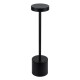 GloboStar® JOJO 76520 Μοντέρνο Επιτραπέζιο Φωτιστικό Πορτατίφ LED 1.5W 105lm 120° DC 5V Επαναφορτιζόμενο με Μπαταρία Li-ion 1800mAh - Διακόπτη Αφής με 3 Εναλλαγές Φωτισμού CCT Θερμό - Φυσικό - Ψυχρό 1500K - 4500K - 6000K Dimmable - D8 x H34cm - Μαύρο