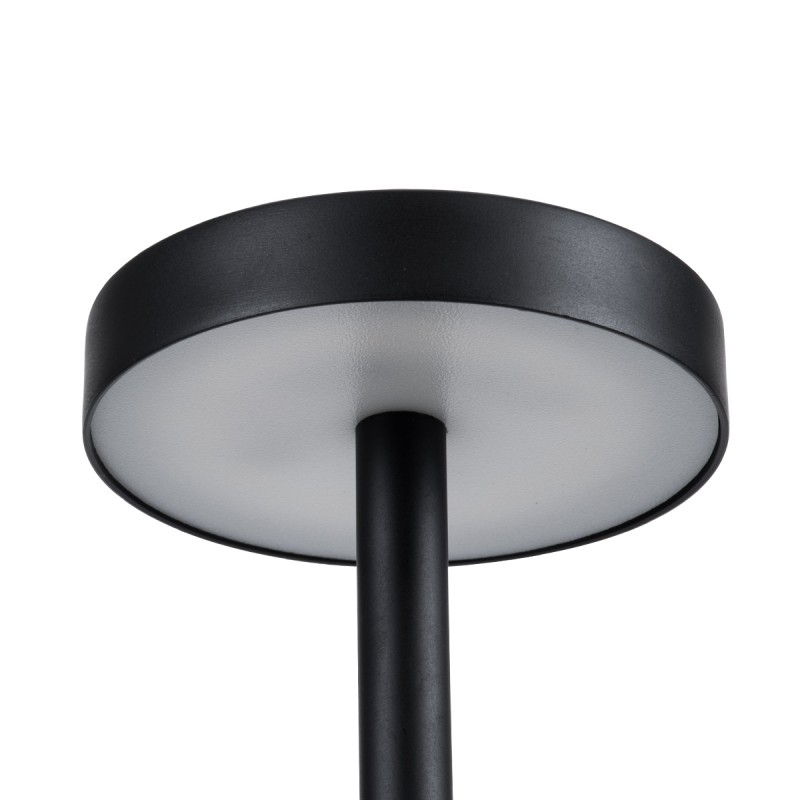 GloboStar® JOJO 76520 Μοντέρνο Επιτραπέζιο Φωτιστικό Πορτατίφ LED 1.5W 105lm 120° DC 5V Επαναφορτιζόμενο με Μπαταρία Li-ion 1800mAh - Διακόπτη Αφής με 3 Εναλλαγές Φωτισμού CCT Θερμό - Φυσικό - Ψυχρό 1500K - 4500K - 6000K Dimmable - D8 x H34cm - Μαύρο