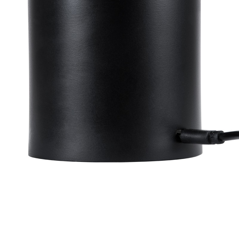 GloboStar® JOJO 76520 Μοντέρνο Επιτραπέζιο Φωτιστικό Πορτατίφ LED 1.5W 105lm 120° DC 5V Επαναφορτιζόμενο με Μπαταρία Li-ion 1800mAh - Διακόπτη Αφής με 3 Εναλλαγές Φωτισμού CCT Θερμό - Φυσικό - Ψυχρό 1500K - 4500K - 6000K Dimmable - D8 x H34cm - Μαύρο