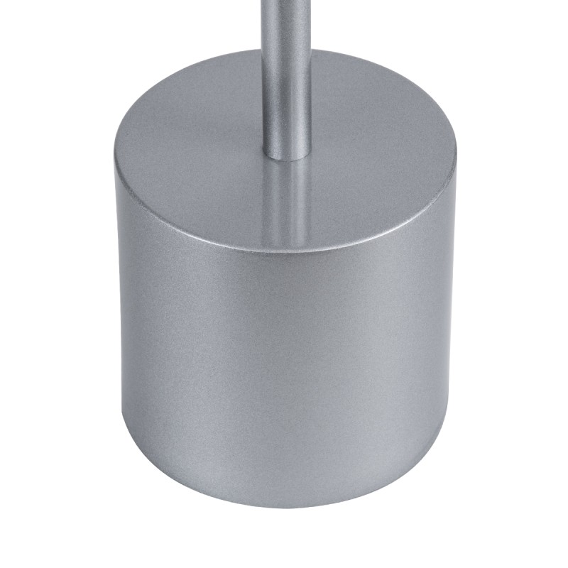 GloboStar® JOJO 76521 Μοντέρνο Επιτραπέζιο Φωτιστικό Πορτατίφ LED 1.5W 105lm 120° DC 5V Επαναφορτιζόμενο με Μπαταρία Li-ion 1800mAh - Διακόπτη Αφής με 3 Εναλλαγές Φωτισμού CCT Θερμό - Φυσικό - Ψυχρό 1500K - 4500K - 6000K Dimmable - D8 x H34cm - Ασημί