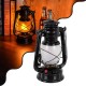 GloboStar® 76546 Vintage Επιτραπέζιο Διακοσμητικό Φωτιστικό LED Retro Μαύρο Φαναράκι Flame Effect 10W 500lm Επαναφορτιζόμενο με Διακόπτη On/Off & Καλώδιο EU Πρίζα - Μπαταρίας 2x18650 4000Mah (Περιλαμβάνονται) Ultra Θερμό Λευκό 1800K