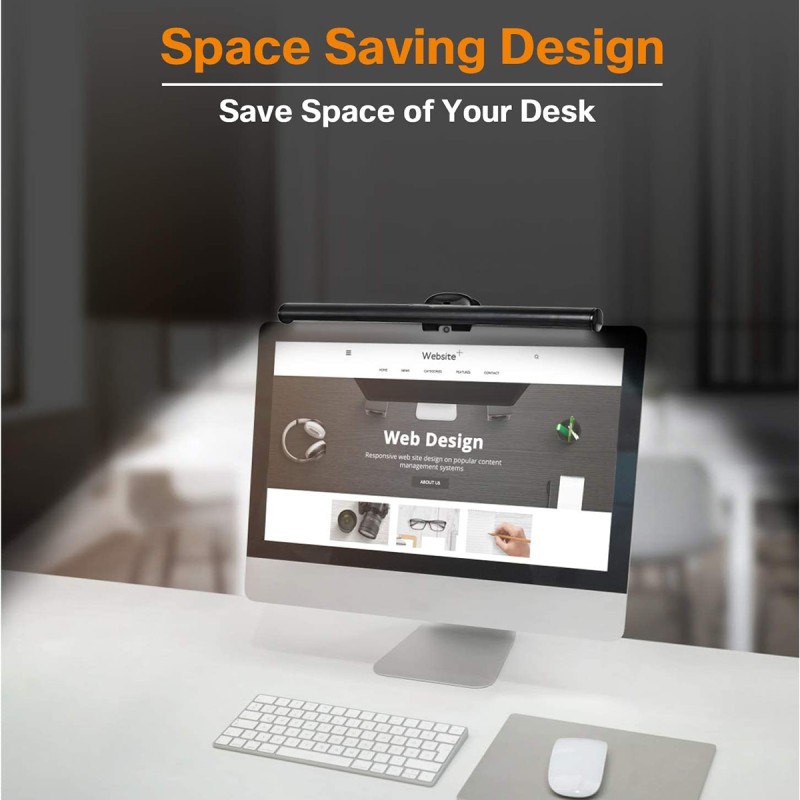 GloboStar® 76552 E-READING LIGHT Φωτιστικό Οθόνης με Χειριστήριο LED 5W 565lm 120° AC 5V IP20 CCT Θερμό Λευκό 2700K - Φυσικό Λευκό 4500K - Ψυχρό Λευκό 6000K Dimmable Μαύρο Πλαστικό Μ26 x Π4.5 x Υ4.5cm - 2 Xρόνια Εγγύηση