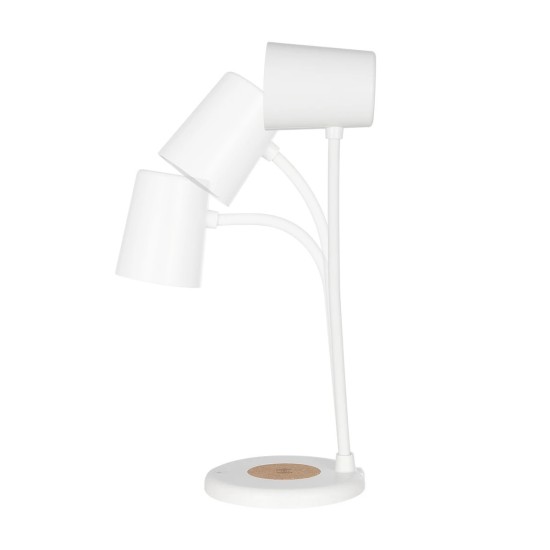 GLOBOSTAR® LUCORA 76555 Μοντέρνο Επιτραπέζιο Φωτιστικό Γραφείου με Ασύρματη Φόρτιση 10W 2A & 4W Bluetooth Ηχείο LED 3W 300lm 120° DC 5V με USB-C IP20 Ρυθμιζόμενο Λευκό CCT με Αφή 2700K/4500K/6000K Dimmable - Sanan SMD Chip - Λευκό - Μ12 x Π12 x Υ32cm GLOBOSTAR® LUCORA 76555 Μοντέρνο Επιτραπέζιο Φωτιστικό Γραφείου με Ασύρματη Φόρτιση 10W 2A & 4W Bluetooth Ηχείο LED 3W 300lm 120° DC 5V με USB-C IP20 Ρυθμιζόμενο Λευκό CCT με Αφή 2700K/4500K/6000K Dimmable - Sanan SMD Chip - Λευκό - Μ12 x Π12 x Υ32cm