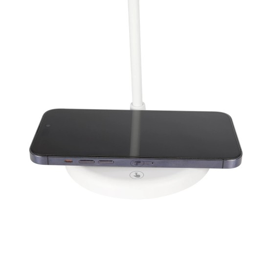 GLOBOSTAR® LUCORA 76555 Μοντέρνο Επιτραπέζιο Φωτιστικό Γραφείου με Ασύρματη Φόρτιση 10W 2A & 4W Bluetooth Ηχείο LED 3W 300lm 120° DC 5V με USB-C IP20 Ρυθμιζόμενο Λευκό CCT με Αφή 2700K/4500K/6000K Dimmable - Sanan SMD Chip - Λευκό - Μ12 x Π12 x Υ32cm GLOBOSTAR® LUCORA 76555 Μοντέρνο Επιτραπέζιο Φωτιστικό Γραφείου με Ασύρματη Φόρτιση 10W 2A & 4W Bluetooth Ηχείο LED 3W 300lm 120° DC 5V με USB-C IP20 Ρυθμιζόμενο Λευκό CCT με Αφή 2700K/4500K/6000K Dimmable - Sanan SMD Chip - Λευκό - Μ12 x Π12 x Υ32cm