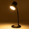 GLOBOSTAR® LUCORA 76556 Μοντέρνο Επιτραπέζιο Φωτιστικό Γραφείου με Ασύρματη Φόρτιση 10W 2A & 4W Bluetooth Ηχείο LED 3W 300lm 120° DC 5V με USB-C IP20 Ρυθμιζόμενο Λευκό CCT με Αφή 2700K/4500K/6000K Dimmable - Sanan SMD Chip - Μαύρο - Μ12 x Π12 x Υ32cm