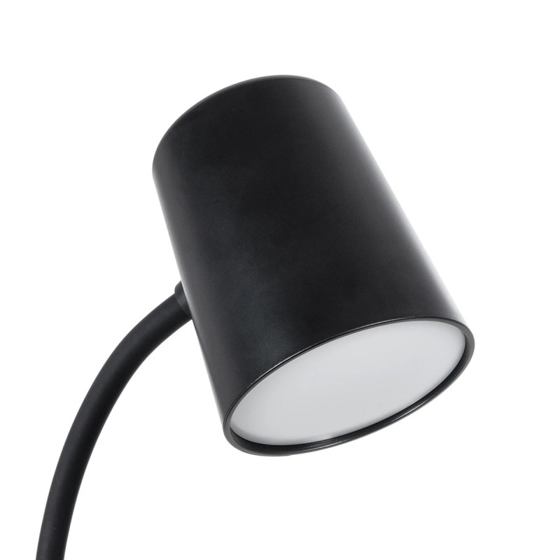 GLOBOSTAR® LUCORA 76556 Μοντέρνο Επιτραπέζιο Φωτιστικό Γραφείου με Ασύρματη Φόρτιση 10W 2A & 4W Bluetooth Ηχείο LED 3W 300lm 120° DC 5V με USB-C IP20 Ρυθμιζόμενο Λευκό CCT με Αφή 2700K/4500K/6000K Dimmable - Sanan SMD Chip - Μαύρο - Μ12 x Π12 x Υ32cm