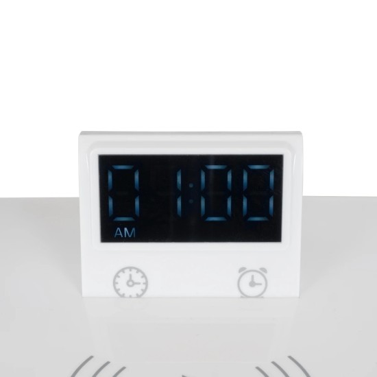 GLOBOSTAR® OLDY 76557 Μοντέρνο Επιτραπέζιο Φωτιστικό Γραφείου με Ασύρματη Φόρτιση 15W 3A, 5W Bluetooth Ηχείο & Ψηφιακό Ρολόι LED 3W 300lm 120° DC 5V με USB-C IP20 Ρυθμιζόμενο Λευκό CCT με Αφή 2700K/4500K/6000K Dimmable - Sanan SMD Chip - Λευκό - Μ13 x GLOBOSTAR® OLDY 76557 Μοντέρνο Επιτραπέζιο Φωτιστικό Γραφείου με Ασύρματη Φόρτιση 15W 3A, 5W Bluetooth Ηχείο & Ψηφιακό Ρολόι LED 3W 300lm 120° DC 5V με USB-C IP20 Ρυθμιζόμενο Λευκό CCT με Αφή 2700K/4500K/6000K Dimmable - Sanan SMD Chip - Λευκό - Μ13 x