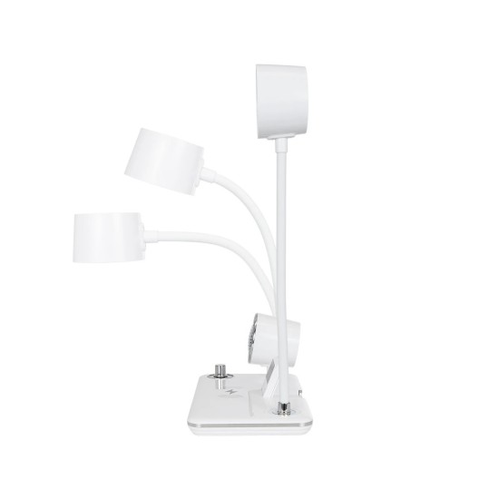 GLOBOSTAR® OLDY 76557 Μοντέρνο Επιτραπέζιο Φωτιστικό Γραφείου με Ασύρματη Φόρτιση 15W 3A, 5W Bluetooth Ηχείο & Ψηφιακό Ρολόι LED 3W 300lm 120° DC 5V με USB-C IP20 Ρυθμιζόμενο Λευκό CCT με Αφή 2700K/4500K/6000K Dimmable - Sanan SMD Chip - Λευκό - Μ13 x GLOBOSTAR® OLDY 76557 Μοντέρνο Επιτραπέζιο Φωτιστικό Γραφείου με Ασύρματη Φόρτιση 15W 3A, 5W Bluetooth Ηχείο & Ψηφιακό Ρολόι LED 3W 300lm 120° DC 5V με USB-C IP20 Ρυθμιζόμενο Λευκό CCT με Αφή 2700K/4500K/6000K Dimmable - Sanan SMD Chip - Λευκό - Μ13 x