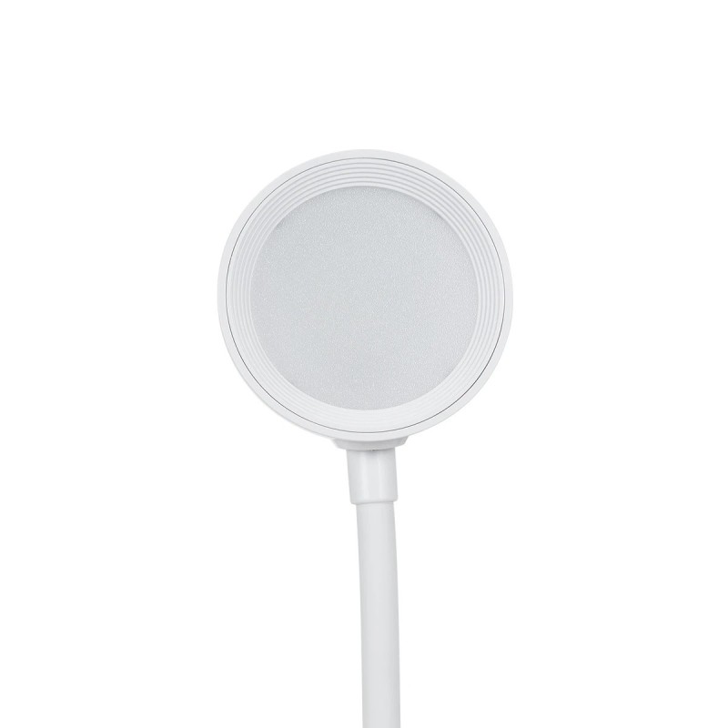 GLOBOSTAR® OLDY 76557 Μοντέρνο Επιτραπέζιο Φωτιστικό Γραφείου με Ασύρματη Φόρτιση 15W 3A, 5W Bluetooth Ηχείο & Ψηφιακό Ρολόι LED 3W 300lm 120° DC 5V με USB-C IP20 Ρυθμιζόμενο Λευκό CCT με Αφή 2700K/4500K/6000K Dimmable - Sanan SMD Chip - Λευκό - Μ13 x