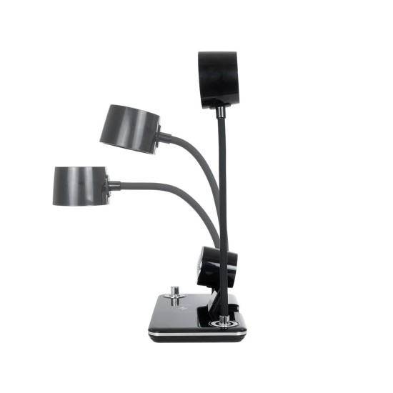 GLOBOSTAR® OLDY 76563 Μοντέρνο Επιτραπέζιο Φωτιστικό Γραφείου με Ασύρματη Φόρτιση 15W 3A, 5W Bluetooth Ηχείο & Ψηφιακό Ρολόι LED 3W 300lm 120° DC 5V με USB-C IP20 Ρυθμιζόμενο Λευκό CCT με Αφή 2700K/4500K/6000K Dimmable - Sanan SMD Chip - Μαύρο - Μ13 x GLOBOSTAR® OLDY 76563 Μοντέρνο Επιτραπέζιο Φωτιστικό Γραφείου με Ασύρματη Φόρτιση 15W 3A, 5W Bluetooth Ηχείο & Ψηφιακό Ρολόι LED 3W 300lm 120° DC 5V με USB-C IP20 Ρυθμιζόμενο Λευκό CCT με Αφή 2700K/4500K/6000K Dimmable - Sanan SMD Chip - Μαύρο - Μ13 x