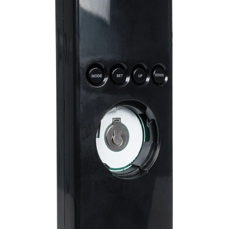 GLOBOSTAR® ZENTIME 76564 Μοντέρνο Επιτραπέζιο Φωτιστικό Γραφείου με Ασύρματη Φόρτιση 10W 2A & Ψηφιακό Ρολόι LED 3.5W 350lm 120° DC 5V με USB-C IP20 Ρυθμιζόμενο Λευκό CCT με Αφή 2700K/4500K/6000K Dimmable - Sanan SMD Chip - Μαύρο - Μ18 x Π12 x Υ40cm -