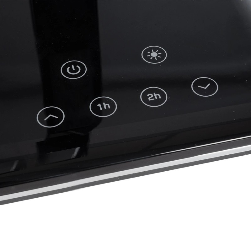 GLOBOSTAR® ZENTIME 76564 Μοντέρνο Επιτραπέζιο Φωτιστικό Γραφείου με Ασύρματη Φόρτιση 10W 2A & Ψηφιακό Ρολόι LED 3.5W 350lm 120° DC 5V με USB-C IP20 Ρυθμιζόμενο Λευκό CCT με Αφή 2700K/4500K/6000K Dimmable - Sanan SMD Chip - Μαύρο - Μ18 x Π12 x Υ40cm -