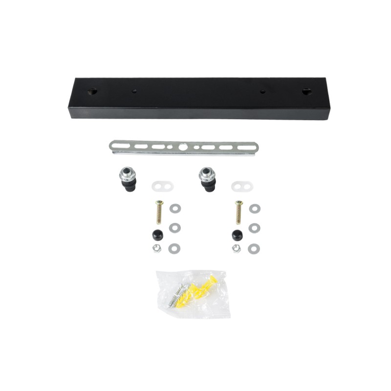 GLOBOSTAR® WALLBASE 77521 Γραμμική Μεταλλική Ροζέτα για Κρέμαση 2 Φωτιστικών - Μαύρο - Μ30 x Π5 x Υ2cm