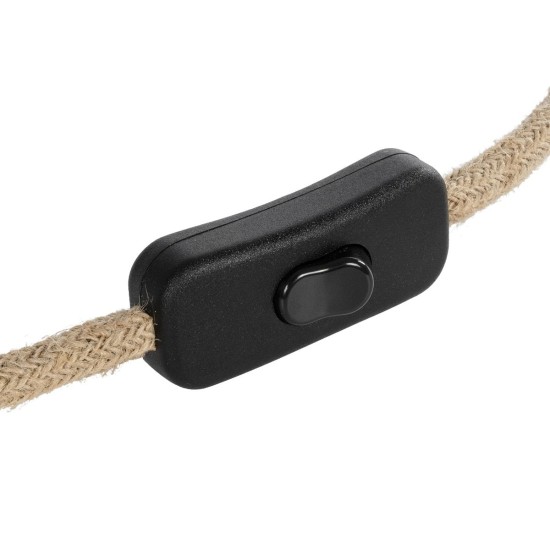 GLOBOSTAR® WHIP 77660 Μοντέρνο DIY Φωτιστικό με Υφασμάτινο Καλώδιο, Ντουί 1 x E27, Διακόπτη On/Off & Πρίζα AC 220-240V IP20 - Μπεζ & Μαύρο - Μ140 x Π5.8 x Υ5.8cm
